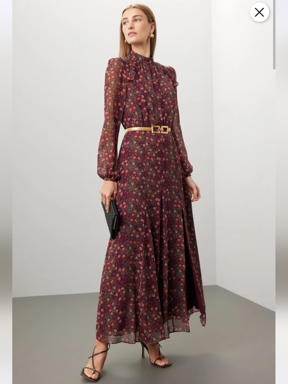 SALONI AKINA WINE JACQUI-B DRESS 100% SILK SIZE 4 MSRP $795